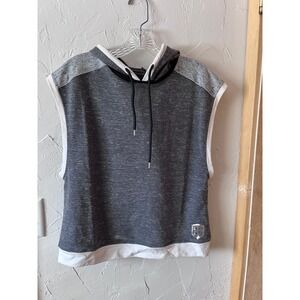 Born‎ Primitive Mens Large Sleeveless Hoodie Space Dye Gray White Gym Training